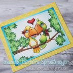 Lovebirds with Flower