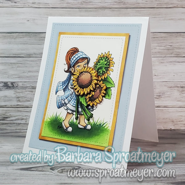 Girl with Sunflowers