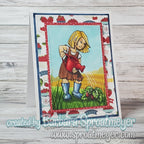 Girl Watering Strawberries