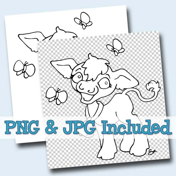 Cow with Butterflies