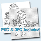 Girl with Ducks Dock