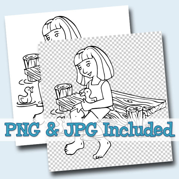 Girl with Ducks Dock